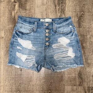 Mudd Light Blue Distressed Denim Shorts